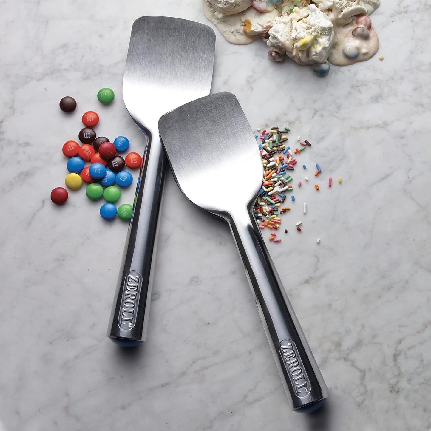 Original Tubmate Aluminum Ice Cream Spade for Leveling Tubs Packing and Hand-Mixing, Self-defrosting Fluid-Filled Handle Longer-Lasting Thicker Blade Made in USA, 9-Inch, Silver