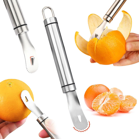 Stainless Steel Orange Peeler – Triangular & Serrated Blade Citrus Peeler