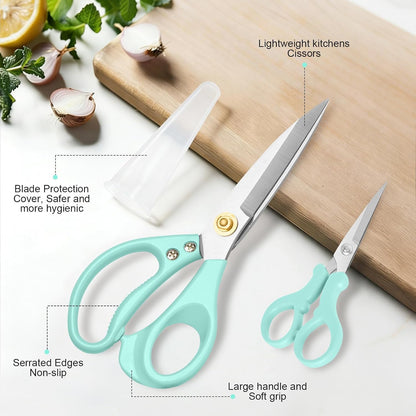 All Purpose Kitchen Scissors, Kitchen Shears Heavy Duty - Dishwasher Safe Food Scissors- Multipurpose Cooking Shears for Meat Poultry Food, Herbs, and Fish, Comfort Grip Handles, Pink
