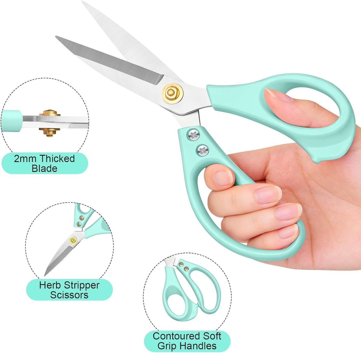 All Purpose Kitchen Scissors, Kitchen Shears Heavy Duty - Dishwasher Safe Food Scissors- Multipurpose Cooking Shears for Meat Poultry Food, Herbs, and Fish, Comfort Grip Handles, Pink