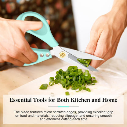 All Purpose Kitchen Scissors, Kitchen Shears Heavy Duty - Dishwasher Safe Food Scissors- Multipurpose Cooking Shears for Meat Poultry Food, Herbs, and Fish, Comfort Grip Handles, Pink