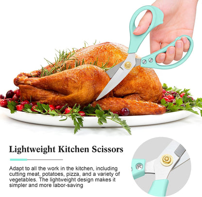All Purpose Kitchen Scissors, Kitchen Shears Heavy Duty - Dishwasher Safe Food Scissors- Multipurpose Cooking Shears for Meat Poultry Food, Herbs, and Fish, Comfort Grip Handles, Pink