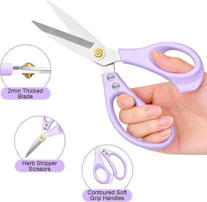 All Purpose Kitchen Scissors, Kitchen Shears Heavy Duty - Dishwasher Safe Food Scissors- Multipurpose Cooking Shears for Meat Poultry Food, Herbs, and Fish, Comfort Grip Handles, Pink