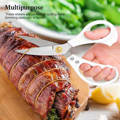 All Purpose Kitchen Scissors, Kitchen Shears Heavy Duty - Dishwasher Safe Food Scissors- Multipurpose Cooking Shears for Meat Poultry Food, Herbs, and Fish, Comfort Grip Handles, Pink
