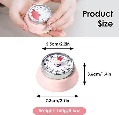 Visual Timer, 60-Minute Countdown Timer with Magnetic Base (Black)