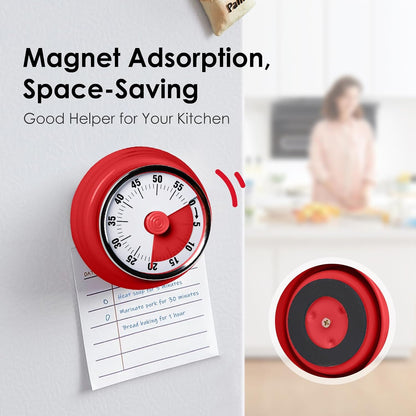 Visual Timer, 60-Minute Countdown Timer with Magnetic Base (Black)