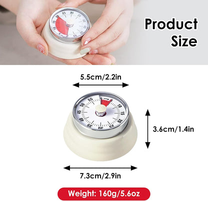 Visual Timer, 60-Minute Countdown Timer with Magnetic Base (Black)