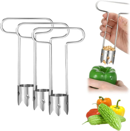 Red Bell Pepper Seed Corer, 2026 New Stainless Steel Fruite Corer, Designed for a Wide Range of Fruits and Vegetables, Kitchen Gadget for Removing Fruit & Vegetable Cores (1pcs)