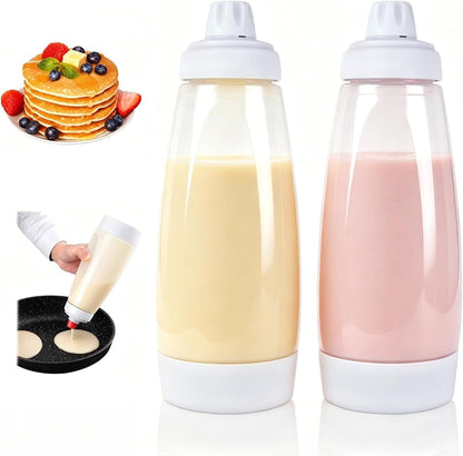 2 Packs of Pancake Batter Dispenser,1000ml Squeeze Pancake Dispenser