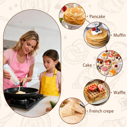 2 Packs of Pancake Batter Dispenser,1000ml Squeeze Pancake Dispenser