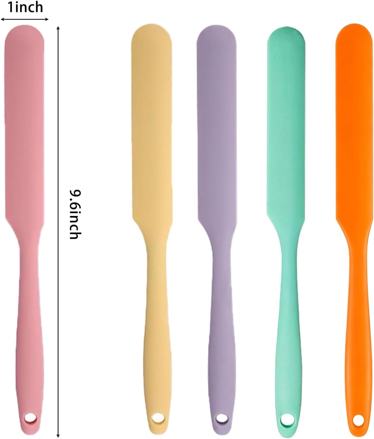3Pcs Silicone Jar Spatula Long Handle Kitchen Spatulas for Mixing, Scraping, and Spreading,Ideal for Jars, Baking, Cake Icing, Cream, Butter, and Batter Kitchen Tool (Purple, Pink, Green)