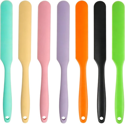 3Pcs Silicone Jar Spatula Long Handle Kitchen Spatulas for Mixing, Scraping, and Spreading,Ideal for Jars, Baking, Cake Icing, Cream, Butter, and Batter Kitchen Tool (Purple, Pink, Green)