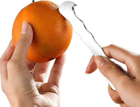 Orange Peeler Tool & Citrus Peeler- 304 Stainless Steel Fruit Peeler for Oranges, Grapefruits, Lemons | Ergonomic Safe Cutter & Slicer, Easy Peel Skin Remover
