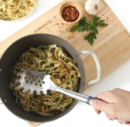 Prime Pasta Server, Stainless Steel Pasta Serving Spoon for Spaghetti, Noodles & Pasta, Heavy-Gauge Heat-Resistant Utensil with Weighted Handle