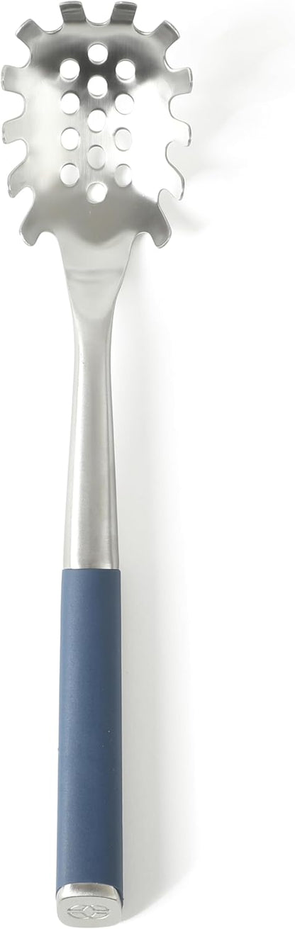 Prime Pasta Server, Stainless Steel Pasta Serving Spoon for Spaghetti, Noodles & Pasta, Heavy-Gauge Heat-Resistant Utensil with Weighted Handle