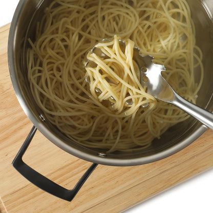 Prime Pasta Server, Stainless Steel Pasta Serving Spoon for Spaghetti, Noodles & Pasta, Heavy-Gauge Heat-Resistant Utensil with Weighted Handle