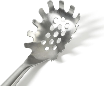 Prime Pasta Server, Stainless Steel Pasta Serving Spoon for Spaghetti, Noodles & Pasta, Heavy-Gauge Heat-Resistant Utensil with Weighted Handle
