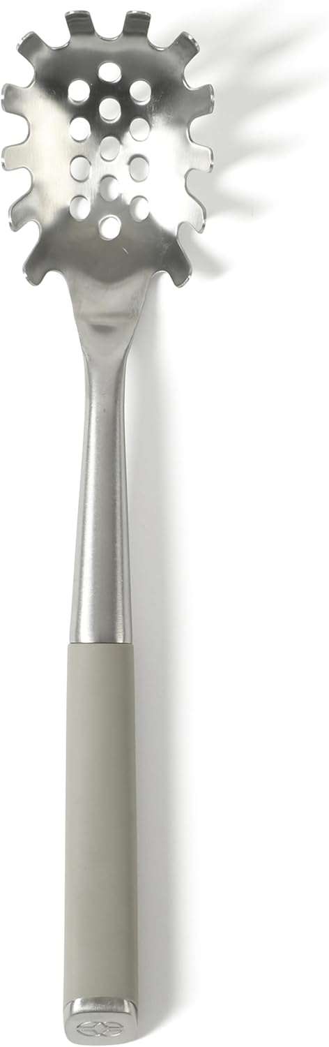 Prime Pasta Server, Stainless Steel Pasta Serving Spoon for Spaghetti, Noodles & Pasta, Heavy-Gauge Heat-Resistant Utensil with Weighted Handle