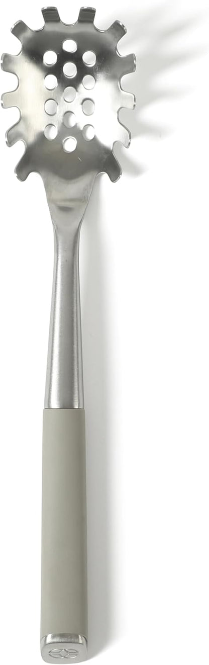 Prime Pasta Server, Stainless Steel Pasta Serving Spoon for Spaghetti, Noodles & Pasta, Heavy-Gauge Heat-Resistant Utensil with Weighted Handle