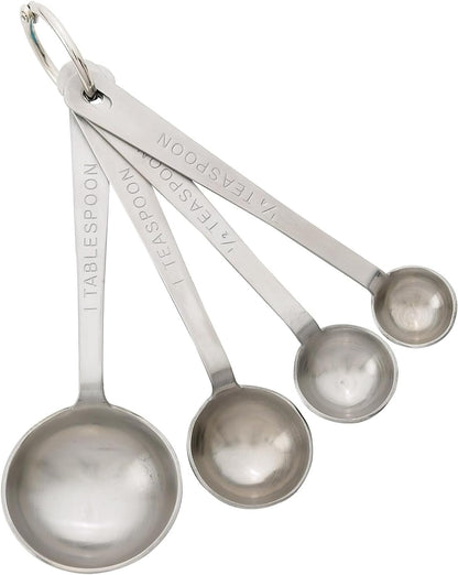 Dual-Sided Magnetic Measuring Spoons and Leveler, Heavyweight Stainless Steel, 8-Piece Set