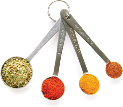 Dual-Sided Magnetic Measuring Spoons and Leveler, Heavyweight Stainless Steel, 8-Piece Set