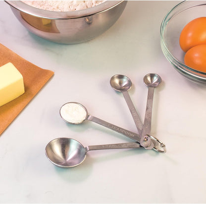 Dual-Sided Magnetic Measuring Spoons and Leveler, Heavyweight Stainless Steel, 8-Piece Set