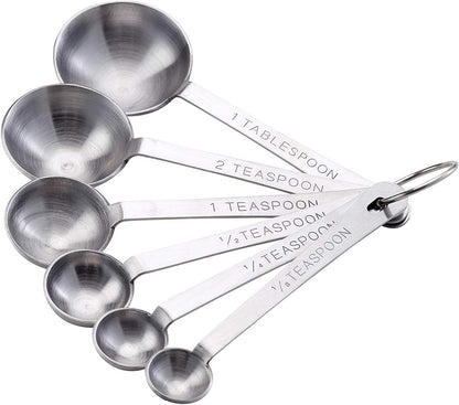 Dual-Sided Magnetic Measuring Spoons and Leveler, Heavyweight Stainless Steel, 8-Piece Set