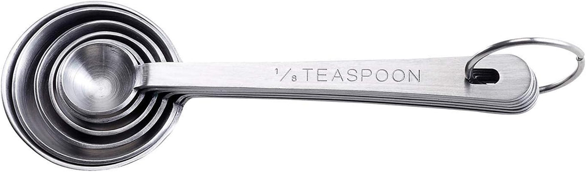 Dual-Sided Magnetic Measuring Spoons and Leveler, Heavyweight Stainless Steel, 8-Piece Set