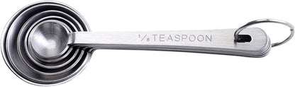 Dual-Sided Magnetic Measuring Spoons and Leveler, Heavyweight Stainless Steel, 8-Piece Set