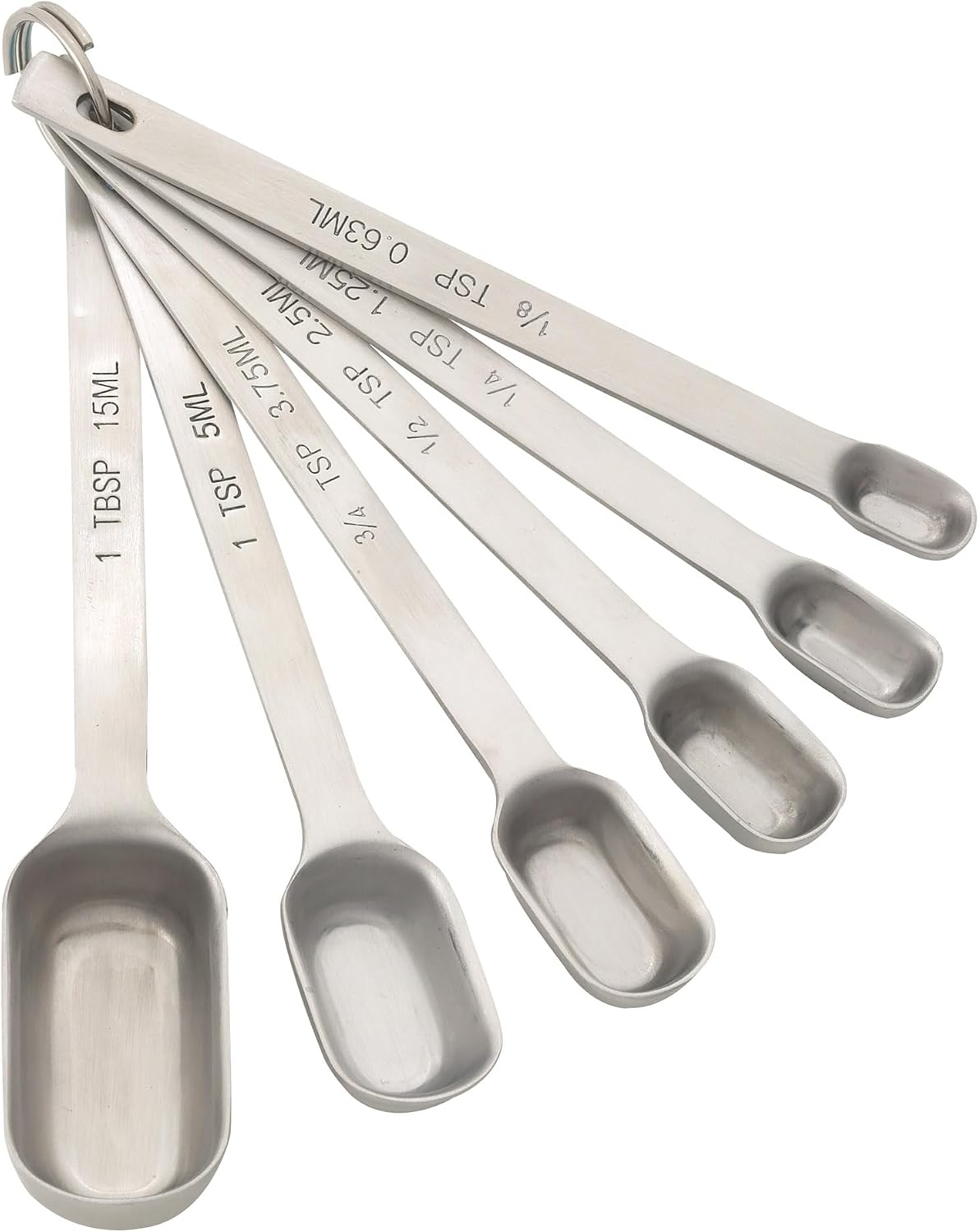 Dual-Sided Magnetic Measuring Spoons and Leveler, Heavyweight Stainless Steel, 8-Piece Set