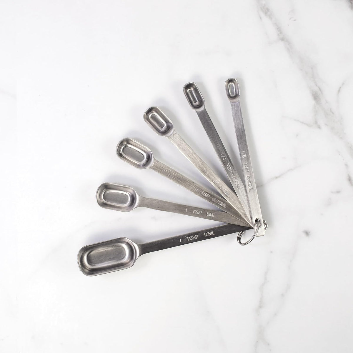 Dual-Sided Magnetic Measuring Spoons and Leveler, Heavyweight Stainless Steel, 8-Piece Set
