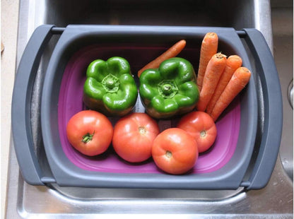 Purple Collapsible Silicone Kitchen Colander/Strainer