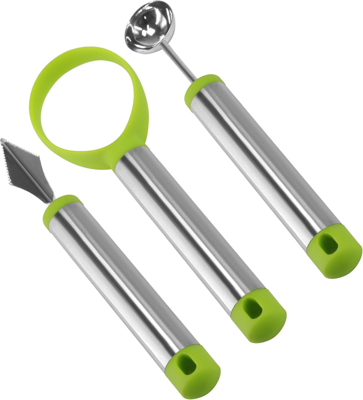Cantaloupe cutter,watermelon baller,Set 3-in-1 Set for Home, Use for Hami melon、Fruit Cutting and Fruit Sacking Supplies Watermelon Digging Ball shaped triangular V-shaped watermelon tool