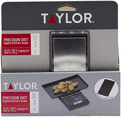 High-Precision Digital Portioning Scale with Cover, 16OZ/500G, Black