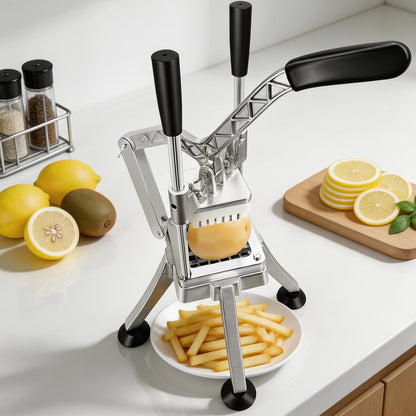 Vegetable Chopper, Potato Slicer w/ 4 Replacement Blades | fruit chopper, french fry cutter, Potato Dicer & Fruit Slicer for Restaurants & Home Kitchen