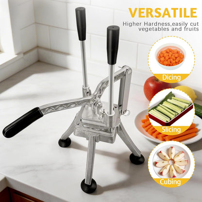 Vegetable Chopper, Potato Slicer w/ 4 Replacement Blades | fruit chopper, french fry cutter, Potato Dicer & Fruit Slicer for Restaurants & Home Kitchen