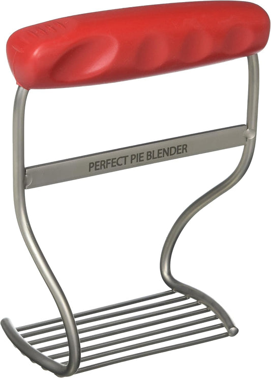 Perfect Pie Dough Blender & Pastry Cutter Tool – Heavy Duty Stainless Steel Blades for Easy Mixing – Ergonomic Soft Grip Handle – Ideal for Baking Pizza, Pie, Cookies - Red