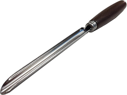 5.7" Zucchini/Cucumber Corer Inox Stainless Steel 14.5cm Eggplant Corer, Wooden Handle, Brown