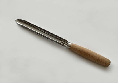 5.7" Zucchini/Cucumber Corer Inox Stainless Steel 14.5cm Eggplant Corer, Wooden Handle, Brown