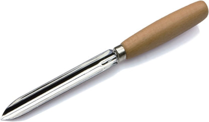 5.7" Zucchini/Cucumber Corer Inox Stainless Steel 14.5cm Eggplant Corer, Wooden Handle, Brown