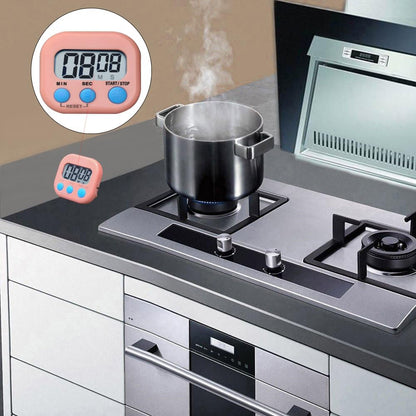 Digital Kitchen Timer, Electronic Timer with Clear LCD Screen Count Up and Down Function 3 Big Buttons On/Off Switch Button for Kitchen, Study, Work, Exercise Training (6, 3 Colors)