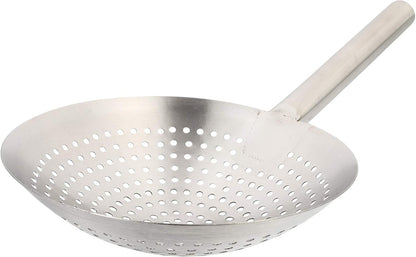 Thickened Stainless Steel Skimmer Spoon Large Strainer with Fine Mesh Filter Ladle for Frying Pasta Vegetables Poached Eggs Cooking Kitchen Gadget