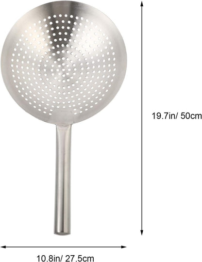Thickened Stainless Steel Skimmer Spoon Large Strainer with Fine Mesh Filter Ladle for Frying Pasta Vegetables Poached Eggs Cooking Kitchen Gadget