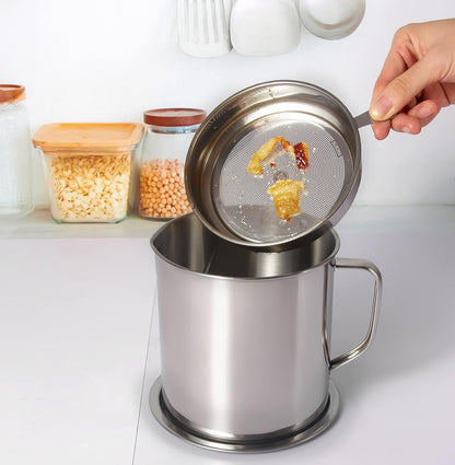 Bacon Grease Container with Strainer 42 oz for Kitchen Saver with Tray