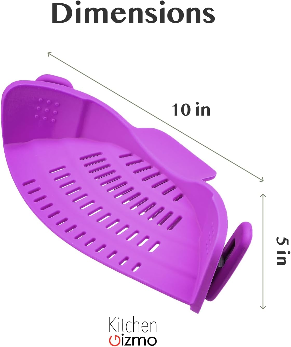 Snap N' Strain - Silicone Pasta Strainer Clip-On for Pots and Pans - Heat Resistant Colander for Vegetables and Noodles - Kitchen Gadgets for Cooking - Space-Saving Design - Gray