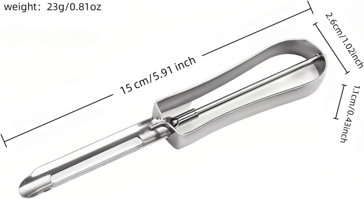 Professional Stainless Steel Peeler - Swivel Blade, Ergonomic Handle, Potato Eye Remover - Commercial Grade Vegetable Peeler for Potatoes, Carrots, Apples - Dishwasher Safe