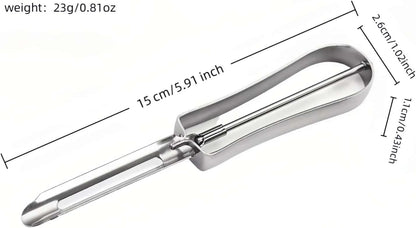 Professional Stainless Steel Peeler - Swivel Blade, Ergonomic Handle, Potato Eye Remover - Commercial Grade Vegetable Peeler for Potatoes, Carrots, Apples - Dishwasher Safe