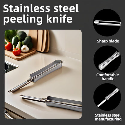 Professional Stainless Steel Peeler - Swivel Blade, Ergonomic Handle, Potato Eye Remover - Commercial Grade Vegetable Peeler for Potatoes, Carrots, Apples - Dishwasher Safe
