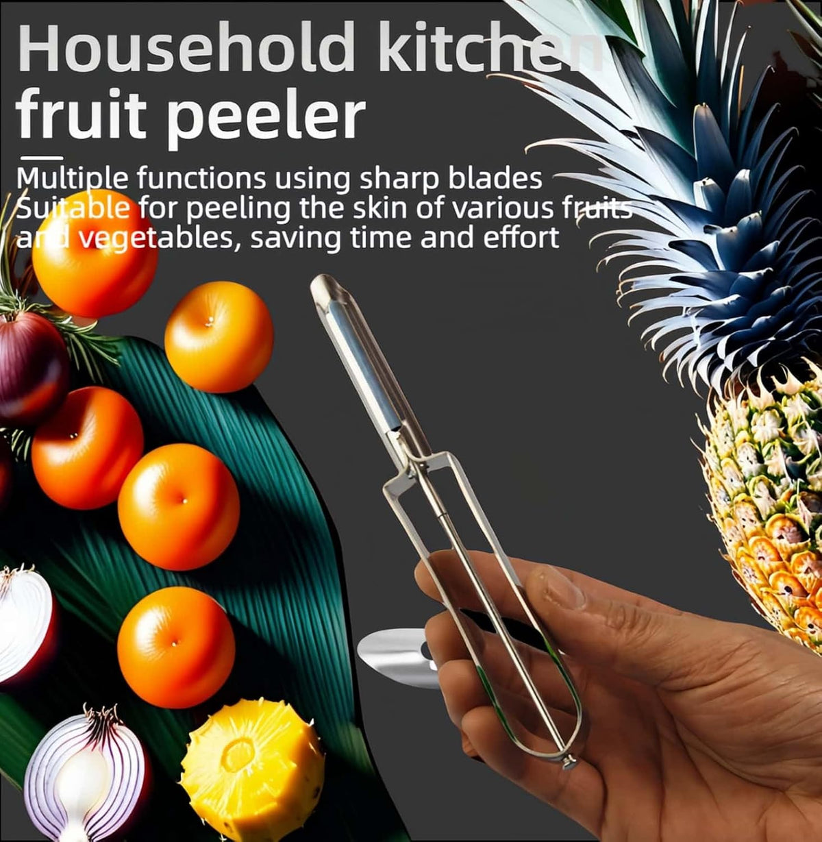 Professional Stainless Steel Peeler - Swivel Blade, Ergonomic Handle, Potato Eye Remover - Commercial Grade Vegetable Peeler for Potatoes, Carrots, Apples - Dishwasher Safe