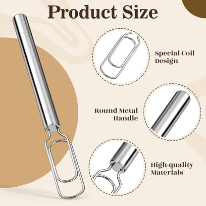 2 Pcs Danish Dough Whisks with Dough Hook for Sourdough Starter 12'' Stainless Steel Dutch Whisk - Reaching Bottom of Jar - Bread Whisk for Cooking, Whisking, Dishwasher